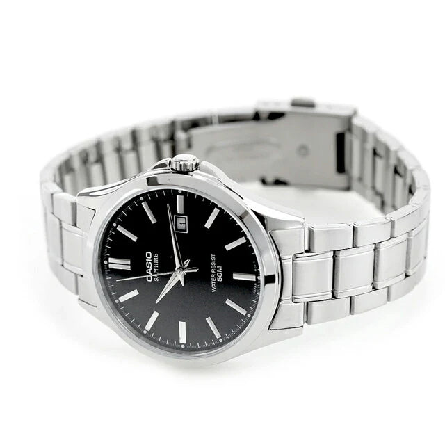 Casio Men's Watch Analog Black Dial With Stainless Steel Band, MTS-115D-1AVDF