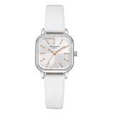 Lee Cooper Women's Watch Analog Silver Dial with White Leather Strap, LC08152.333