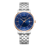 Lee Cooper Men's Watch Analog Blue Dial with Silver Stainless Steel Band, LC08164.590