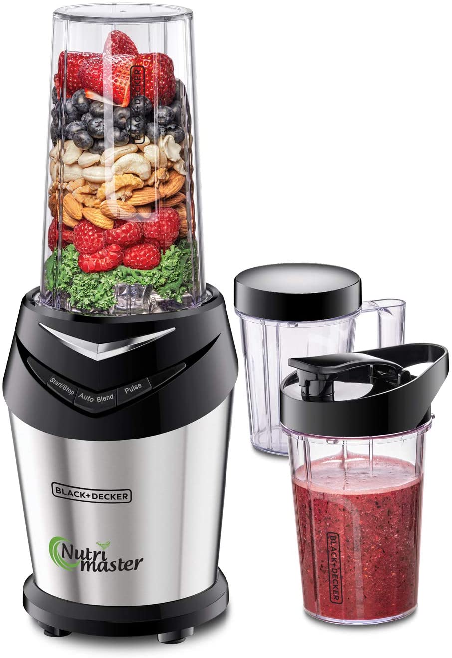 Black+Decker, 600W NutriMaster Blender/Smoothie Maker, Silver/Black, NE600-B5