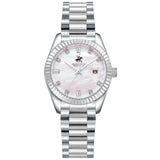 Beverly Hills Polo Club Women's Watch Analog Mother of Pearl Dial with Silver Stainless Steel Band,  BP3801X.320
