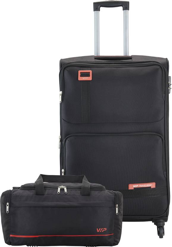 VIP Domina 79cm Soft Trolley Black + Free 52cm Duffle Bag, DOMINA79BLK+DF