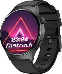 Fastrack Optimus Pro Unisex Watch in Black Strap with 1.43" AMOLED Display & AOD(466x466),Functional Crown,BT Calling , 38087PP01