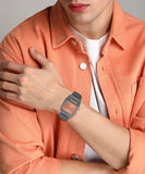 Casio Unisex Watch Analog-Digital Red Dial With Grey Stainless Steel Band, AQ-800ECGG-4ADF