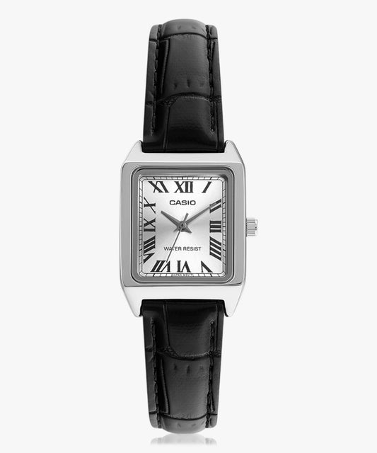Casio Women's Watch Analog, Silver Dial Black Leather Strap, LTP-V007L-7B1UDF product image