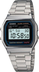 Casio Unisex Watch Vintage Collection Digital, Black Dial Silver Stainless Steel Strap, A158WA-1DF product image