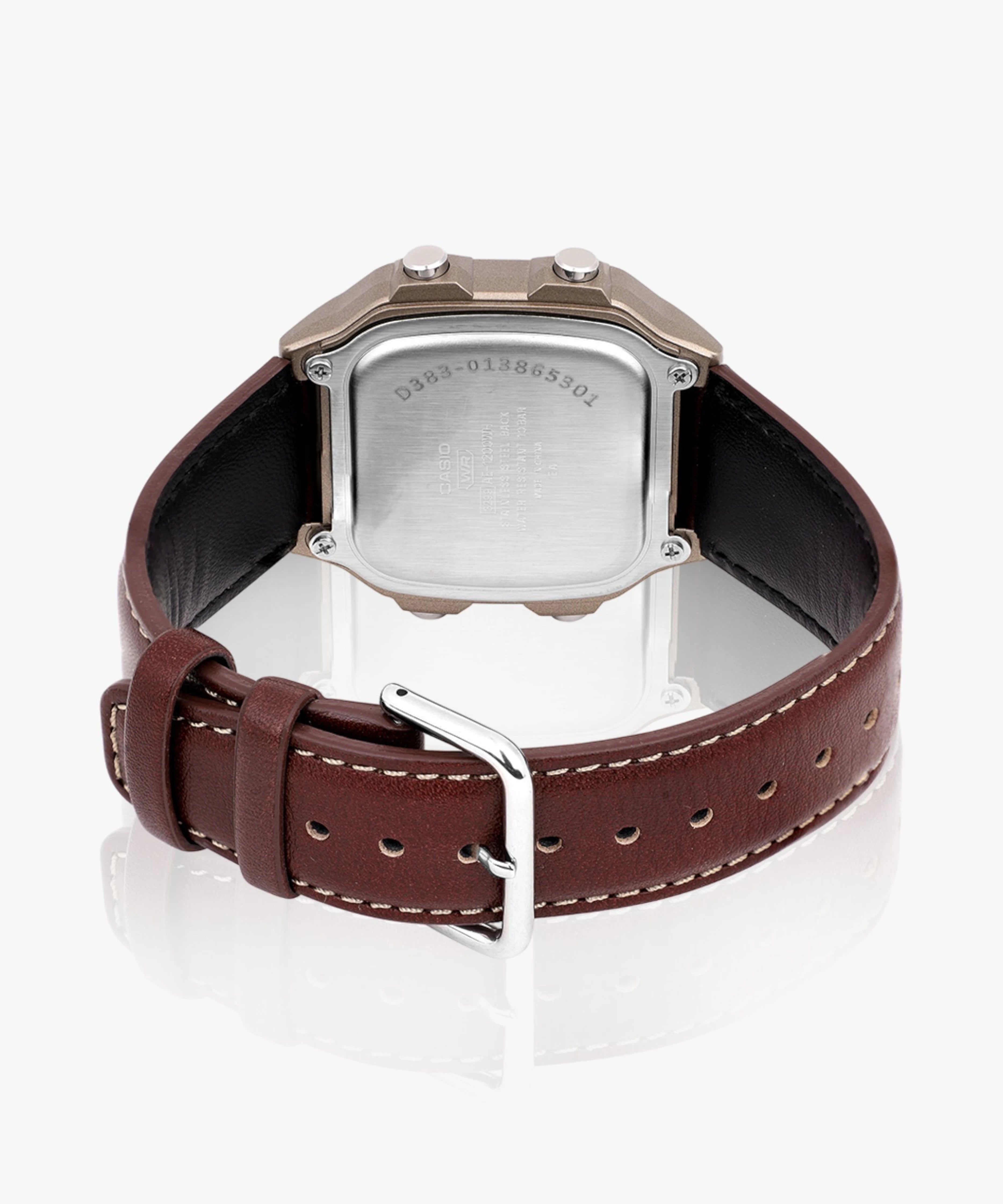 Casio Men's Watch Analog Digital Dial with Brown Leather Strap, AE-1200WHL-5AVDF