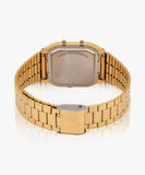 Casio Vintage Unisex Watch Analog-Digital Brown Dial with Gold Stainless Steel Band, AQ-230GA-5AMQYDF