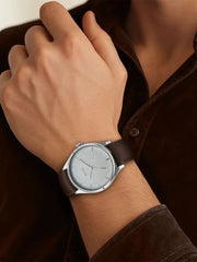 Titan Men's Watch  Quartz Analog , White Dial Leather Strap, 1802SL13