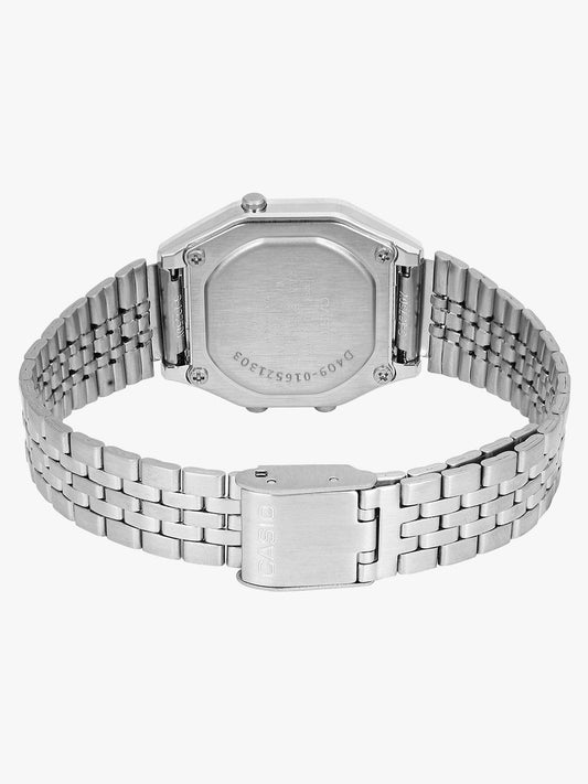 Casio Women's Watch Digital, Grey Dial Silver Stainless Steel Strap, LA680WA-7DF