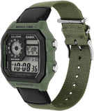 Casio Men's Watch Digital, Green Dial Green Fabric Strap, AE-1200WHB-3BVD product image