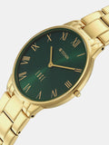 Titan Edge Gleam Quartz Analog Women's Watch With Green Dial And Gold Stainless Steel Strap, 2734YM03