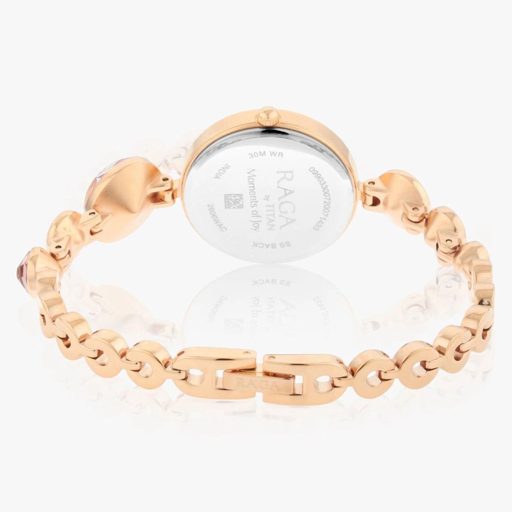Titan Raga Moments Of Joy Mother of Pearl Dial Women's Watch With Stainless Steel  Strap, 2606WM08