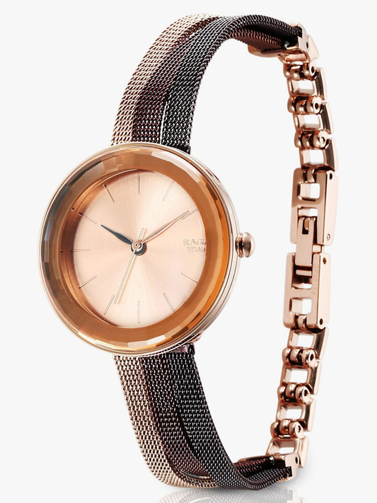 Titan Raga Delight Women's Watch Rose Gold Dial With Rose Gold Stainless Steel Band, 95153KM01