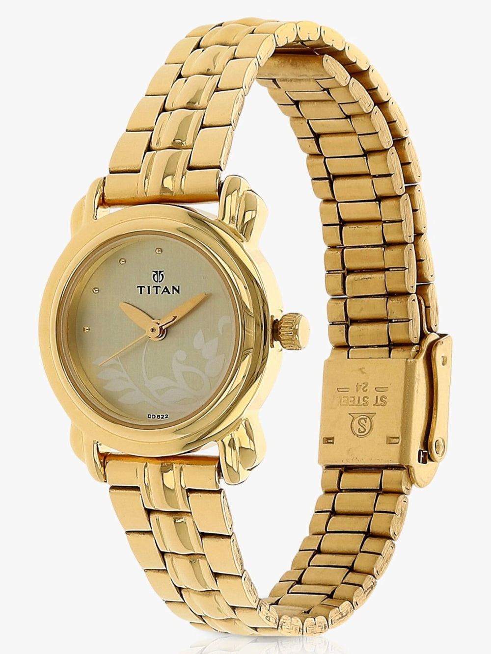 Titan Women's Watch Karishma Collection Analog, Champagne Dial Gold Stainless Strap, 2534YM01