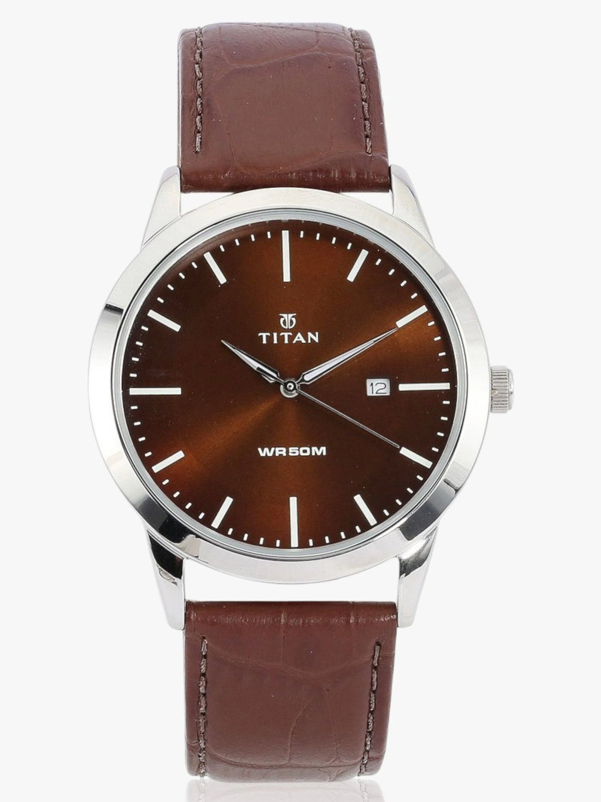 Titan Men's Watch Analog, Brown Dial Brown Leather Strap Watch, 1584SL04