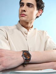 Titan Men's Watch Analog, Brown Dial Brown Leather Strap Watch, 1584SL04