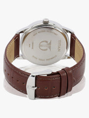 Titan Men's Watch Analog, Brown Dial Brown Leather Strap Watch, 1584SL04