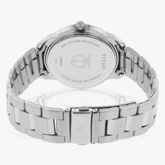 Titan Men's Watch Analog, Silver Dial Silver Stainless Steel  Strap Watch, 1585SM04