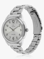 Titan Men's Watch Analog, Silver Dial Silver Stainless Steel  Strap Watch, 1585SM04