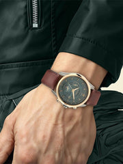 Titan Maritime Chronograph Men's Watch, Green Dial Leather Strap, 1830KL02