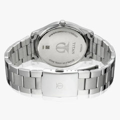 Titan Men's Watch Blue Dial Silver Stainless Steel Strap Watch, 1770SM03