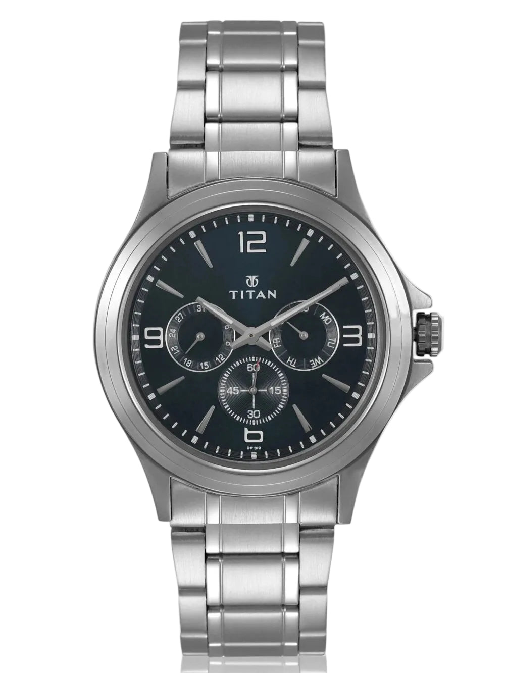 Titan Men's Watch Classique Collection Analog, Blue Dial Silver Stainless Strap, 1698SM02