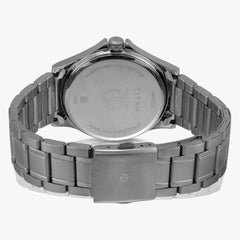 Titan Men's Watch Classique Collection Analog, Blue Dial Silver Stainless Strap, 1698SM02