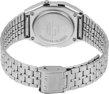 Casio Unisex Watch Vintage Collection Digital, Black Dial Silver Stainless Steel Band, A159WA-N1DF