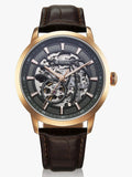 Titan Phoenix Skeletal Men's Automatic Analog with Gun Dial Brown Leather Strap Watch 90223WL01