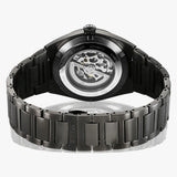 Titan Skeletal Men's Automatic Analog with Gun Dial with Grey Stainless Steel Strap Watch 90221QM02