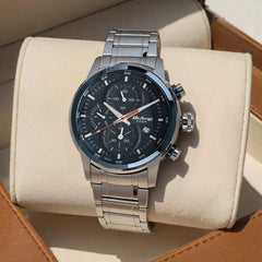Titan Men's Watch Blue Dial Silver Stainless Steel  Strap Watch, 90086KM01