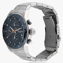 Titan Men's Watch Blue Dial Silver Stainless Steel  Strap Watch, 90086KM01