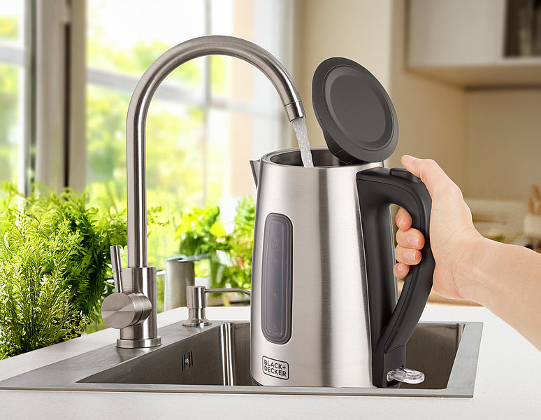 Black+Decker 1.7 liters 2200W Stainless Steel Cordless Kettle, JC455