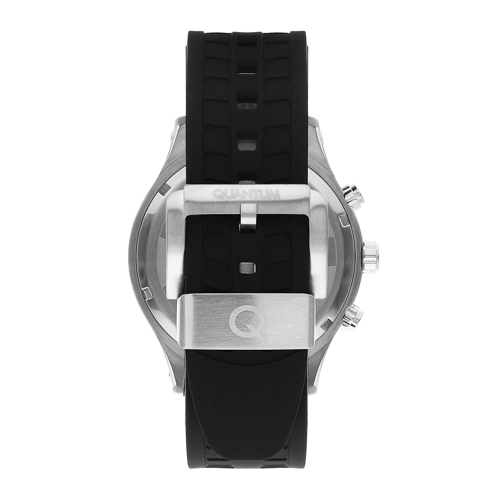 Quantum Men's Watch Analog Black Dial with Black Silicone Band, PWG1020.351