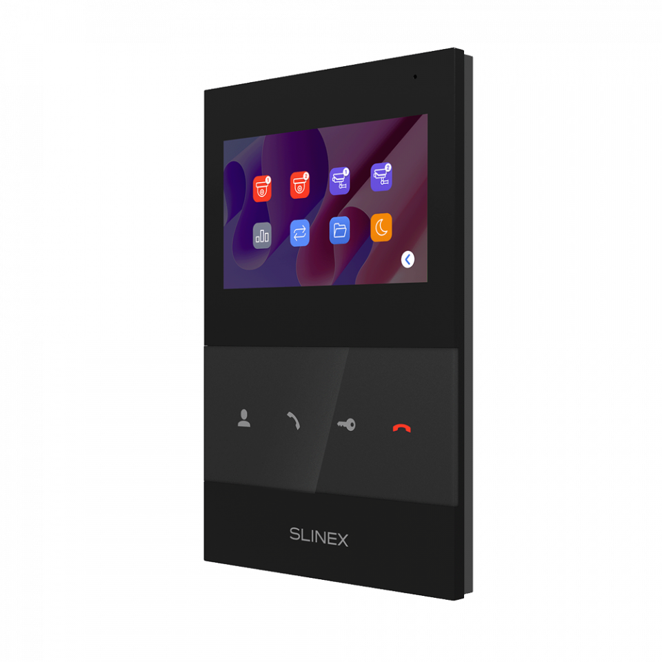 Slinex 4" Indoor Monitor With Memory, Black, SQ-04M-B