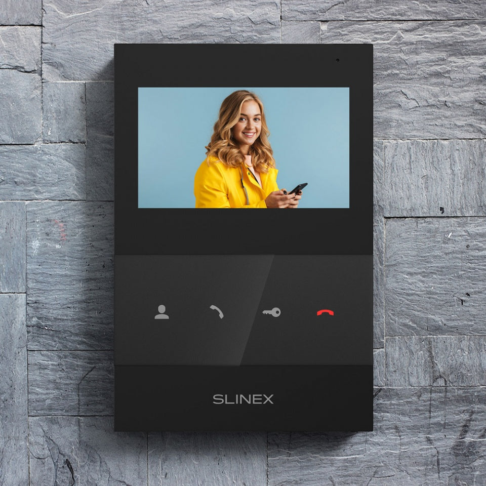 Slinex 4" Indoor Monitor With Memory, Black, SQ-04M-B
