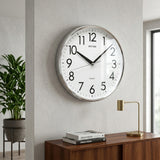 Rhythm Basic Wall Clock | 3D Numerals | Silver, CMG716BR19
