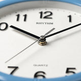 Rhythm Basic Wall Clock | 3D Numerals, Silent Silky Move | Blue, CMG434NR04