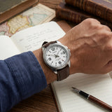 Casio Men's Watch Analog, White Dial Brown Leather Strap, MTP-1314L-7AVDF