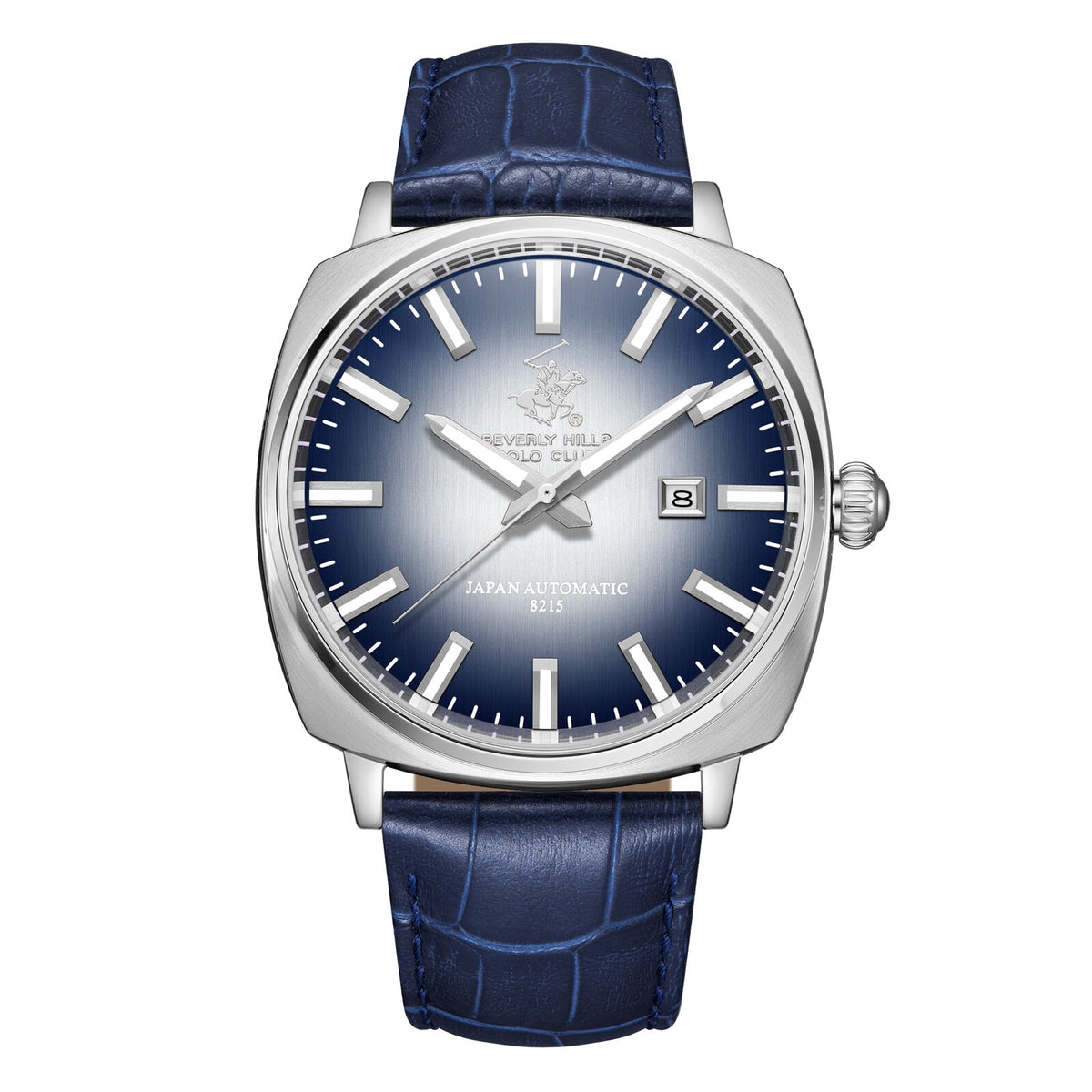 Beverly Hills Polo Club Men's Watch Analog Blue Dial with Silver Stainless Steel Band, BP3687X.399