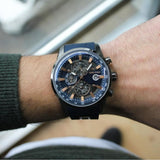 Quantum Men's Watch Analog Blue Dial with Blue Silicone Band, ADG678.699