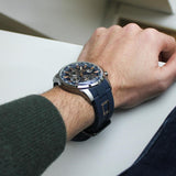 Quantum Men's Watch Analog Blue Dial with Blue Silicone Band, ADG678.699