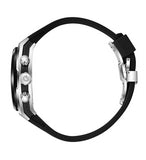 Quantum Men's Chronograph Watch Black Dial Black Silicone Band, HNG1237.351