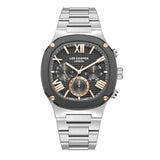 Lee Cooper Men's Watch Analog Black Dial with Silver Stainless Steel Band, LC08146.060