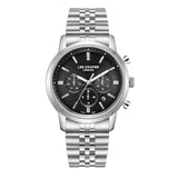 Lee Cooper Men's Watch Analog Black Dial with Silver Stainless Steel Band, LC08187.350