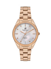 Beverly Hills Polo Club Women's Watch Analog White Rose Gold Stainless Steel Strap, BP3564C.420