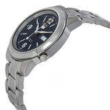 Seiko 21 Jewels Men's Automatic Watch Analog Blue Dial with Silver Stainless Steel Band, SNKE61K
