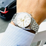 Seiko 5 Sports Men's Automatic GMT Watch, White Dial with Stainless Steel Strap,SNKL17K