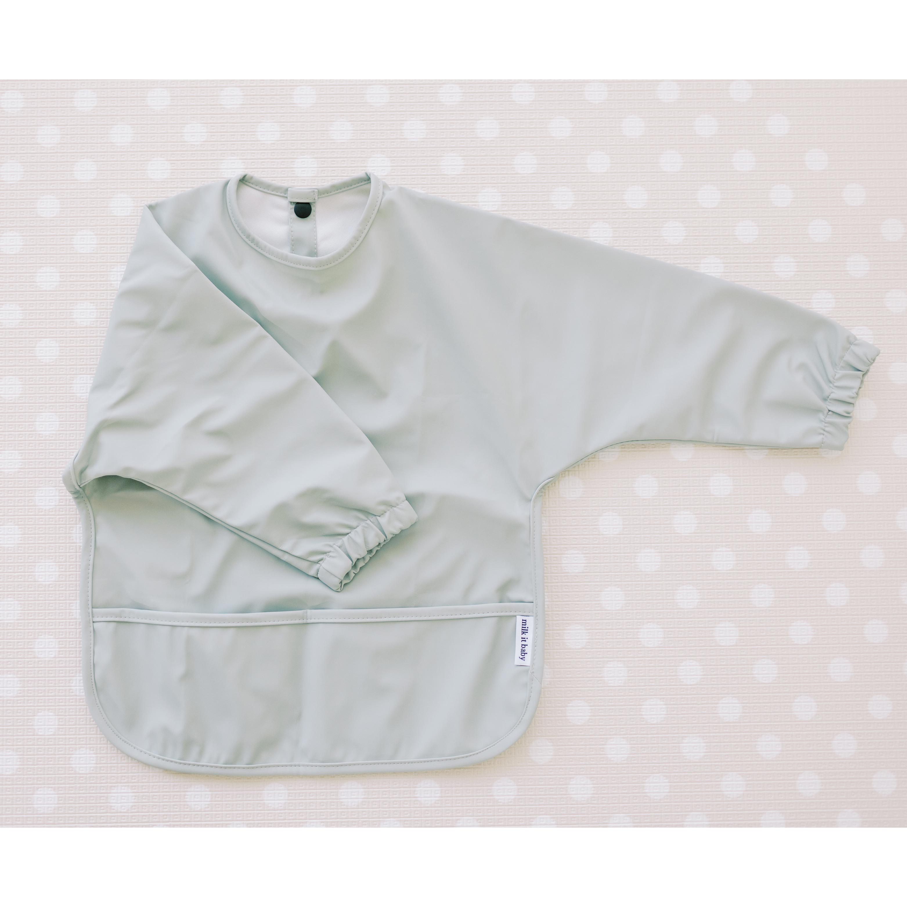 Milk It Baby Water Proof Sleeved Bib, Seafoam Green, MI-SBSG005